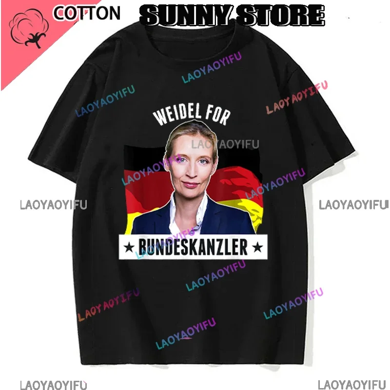 Víťazi volieb nemeckého Bundestag Alice Weidel Bundeskanzler 100%bavlnené tričko