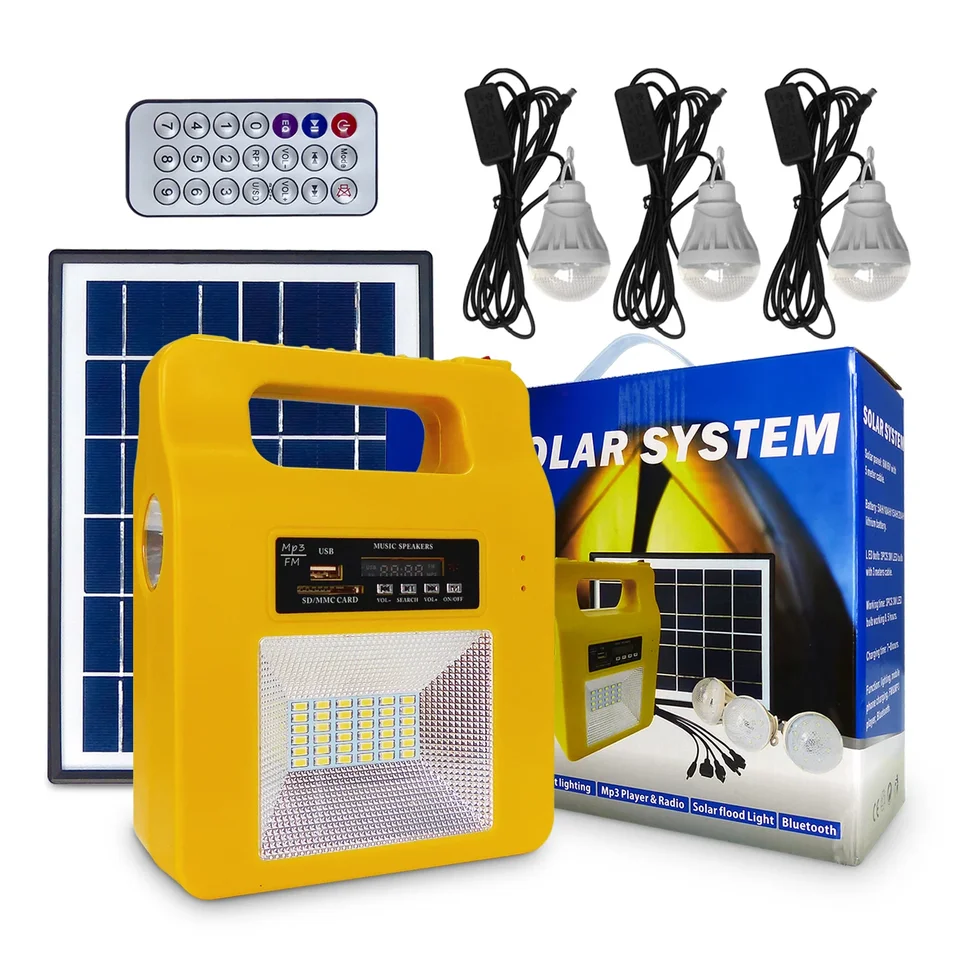Výbava cena mini prenosná núdzová energia 12V 20W Solárny generátor so solárnym panelom LED žiarovkou