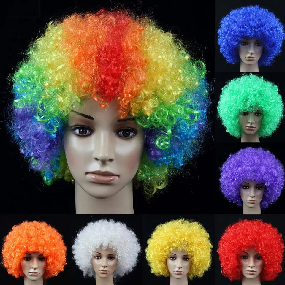Výbuch parochne načrtol sa natiahnite chĺpky Lightweight Clown Fancy Dress Hair Props Party parochňa pre dospelých