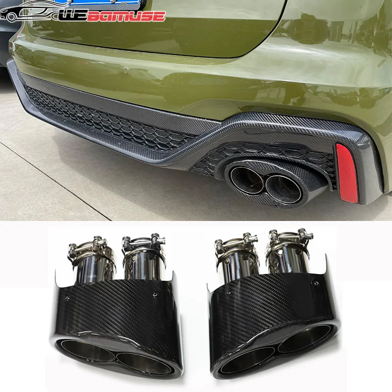 Výfukové potrubie 2ks/šarža výfukového špičky Uhlíkové vlákno pre Audi RS3 RS4 RS5 RS6 RS7 A6 A7 A5 A4 A3 A3 Tailpipe Tip Trow Tip Tip Trow