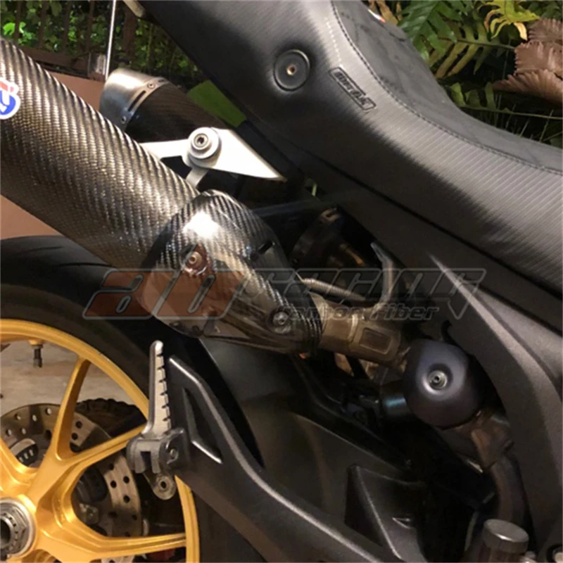 Výfukové potrubie Heat Shield Cover Cover Quaring pre Ducati Monster 696 796 Plné uhlíkové vlákno 100%