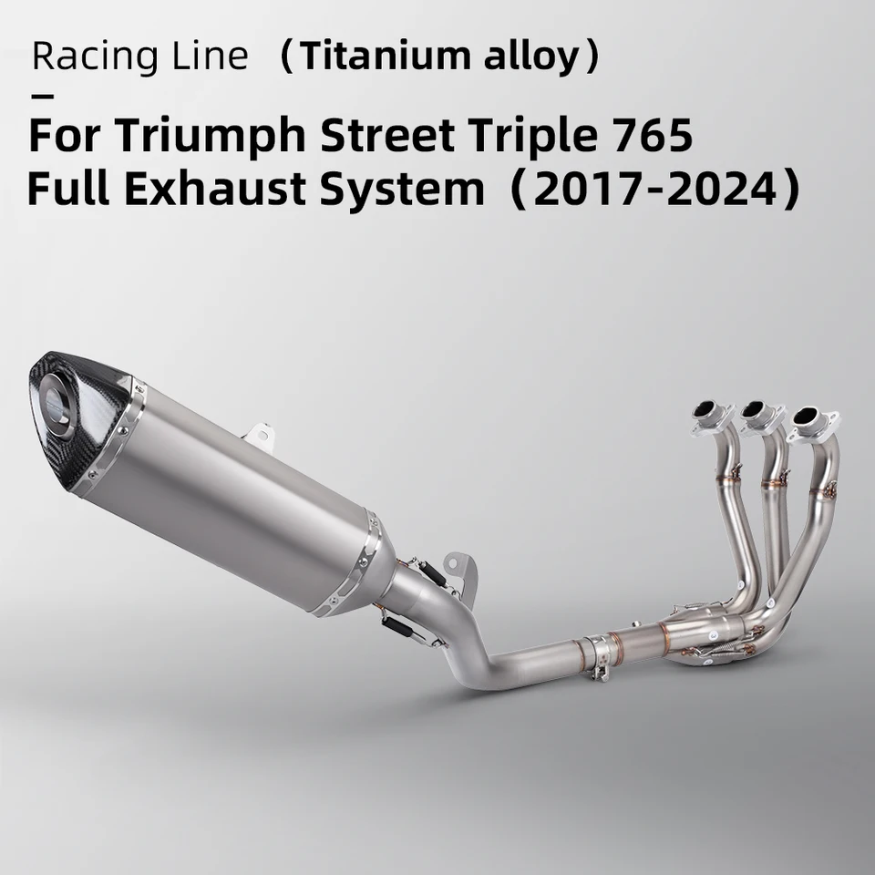 Výfukové potrubie pre motocykle pre ulicu Triple 765 Rs 2017-2024 Úplný systém Kvalita Titánu zliatina stredného chvosta výfukového prepojenia Potrubie
