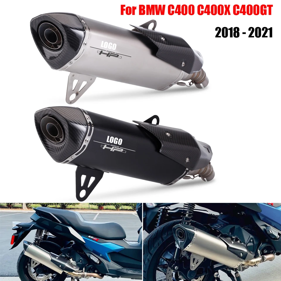 Výfukové potrubie pre motocykle Stredná linková trubica Uhlíková tlmička Odnímateľný sklz DB Killer pre BMW C400 C400X C400GT 2018 - 2023