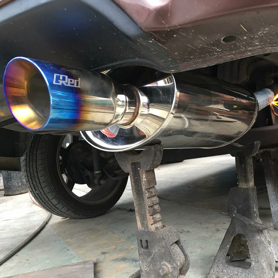 Výfukové potrubie TUFLLER TACH JDM JDM ROUP GREDDY BRODLÁ BLUE Univerzálne chvostové potrubie HILL Vyčerpané systémy Racing tlmič tlmič