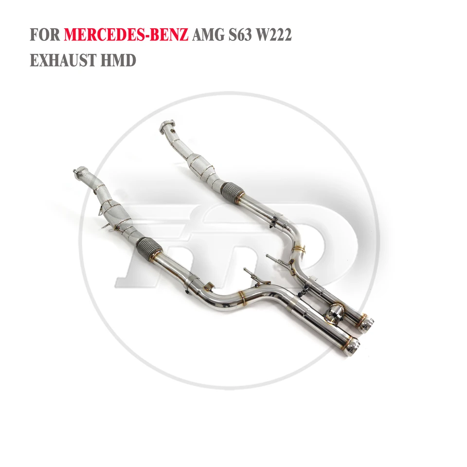 Výfukový systém HMD Vysoký tok Výkon pre zvýšenie výkonu pre Mercedes-Benz AMG S63 W222 5.5T 2013-2017 Catted Catless Pipe