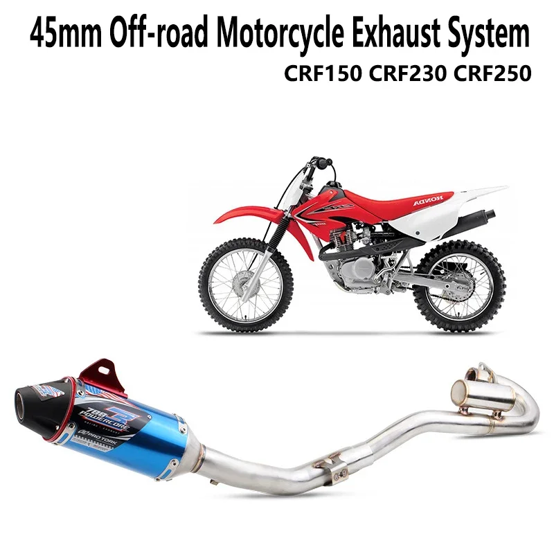 Výfukový výfuk z terénneho motocykla Úniky s rúrkou predného prepojenia pre Honda CRF150 CRF230 CRF250