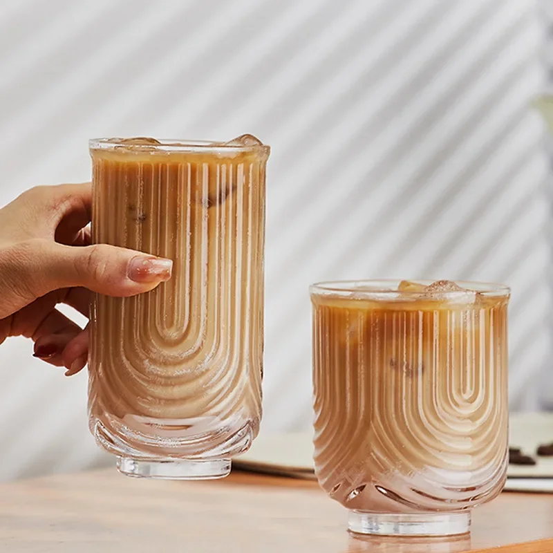 Výklenok Glass American Ice Latte Coffee Cup, ručne vyrábaný, šálky džúsu, vodné hrnče