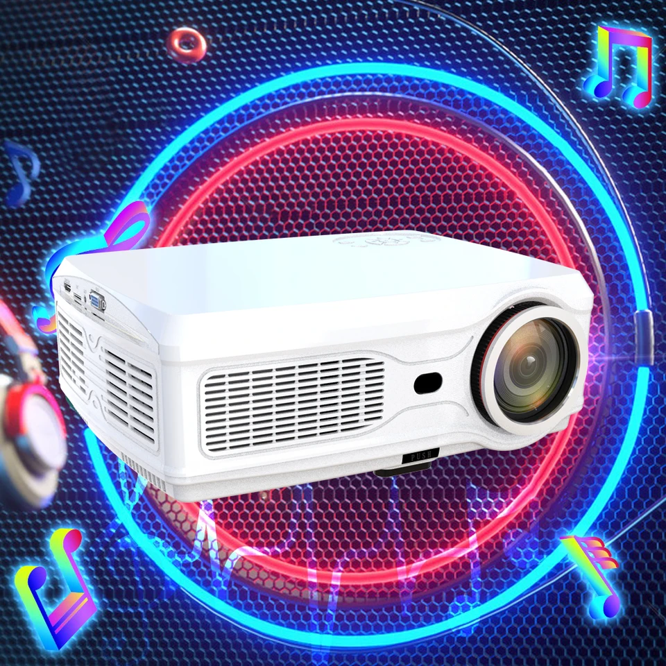 Výkonný päťhviezdičkový SV-358 FHD 1080P 4500 LUMENS LED domáce kino Video projektor Oem OED ČORNE ČOKORNÉ TAKTOROVANIE Výrobca