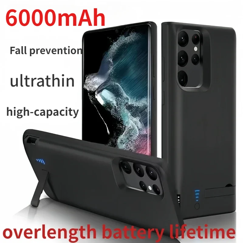 Výkonové puzdro 6000 mah pre Samsung Galaxy Note 20 Ultra S10 S20 S21 S22 Plus Ultra S10E nabíjačka nabíjačky nabíjačku Powerbank