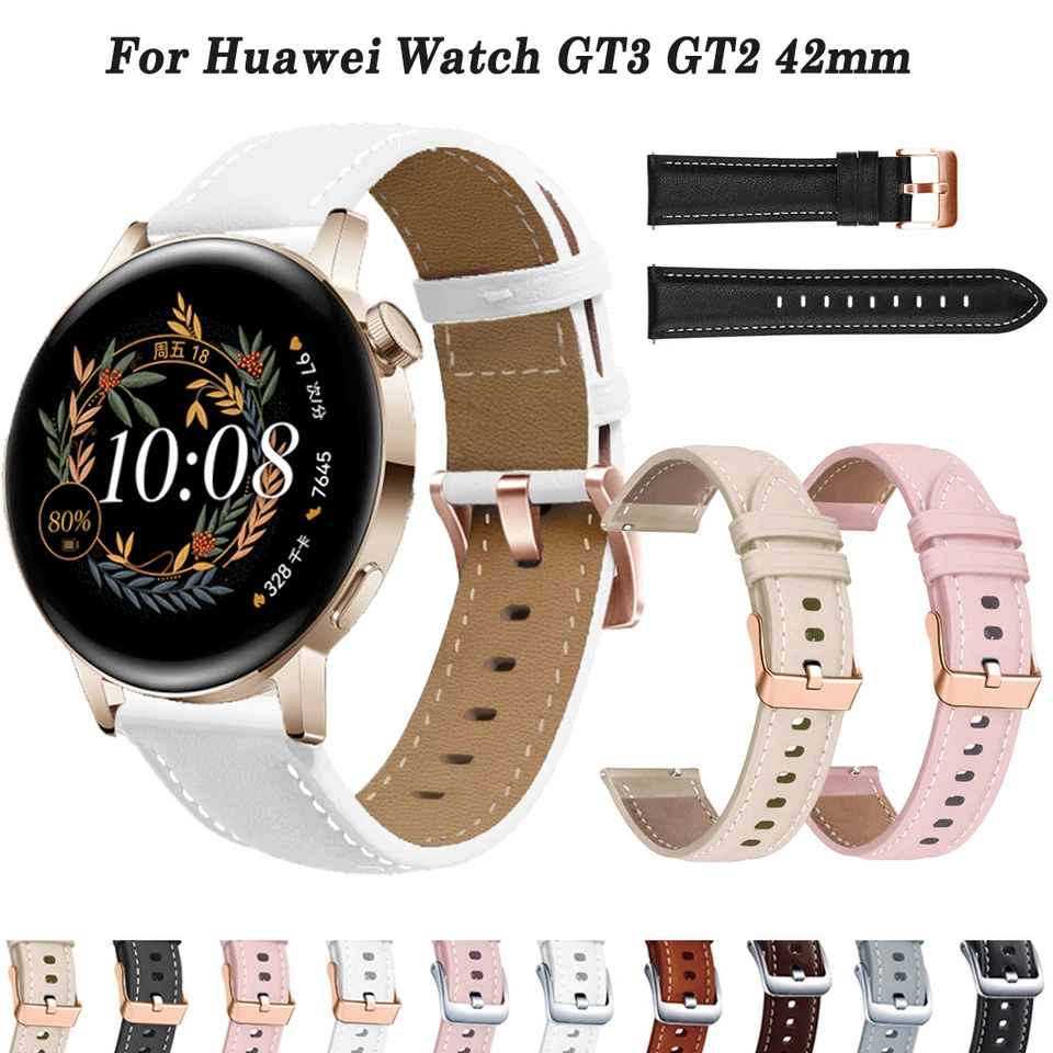 Výmena 20 mm Smart Watch Strap pre Huawei Watch GT3 GT 3 Pro 43mm Correa Wrist Band GT 2 GT2 42 mm kožený náramok s koženými hodinkami