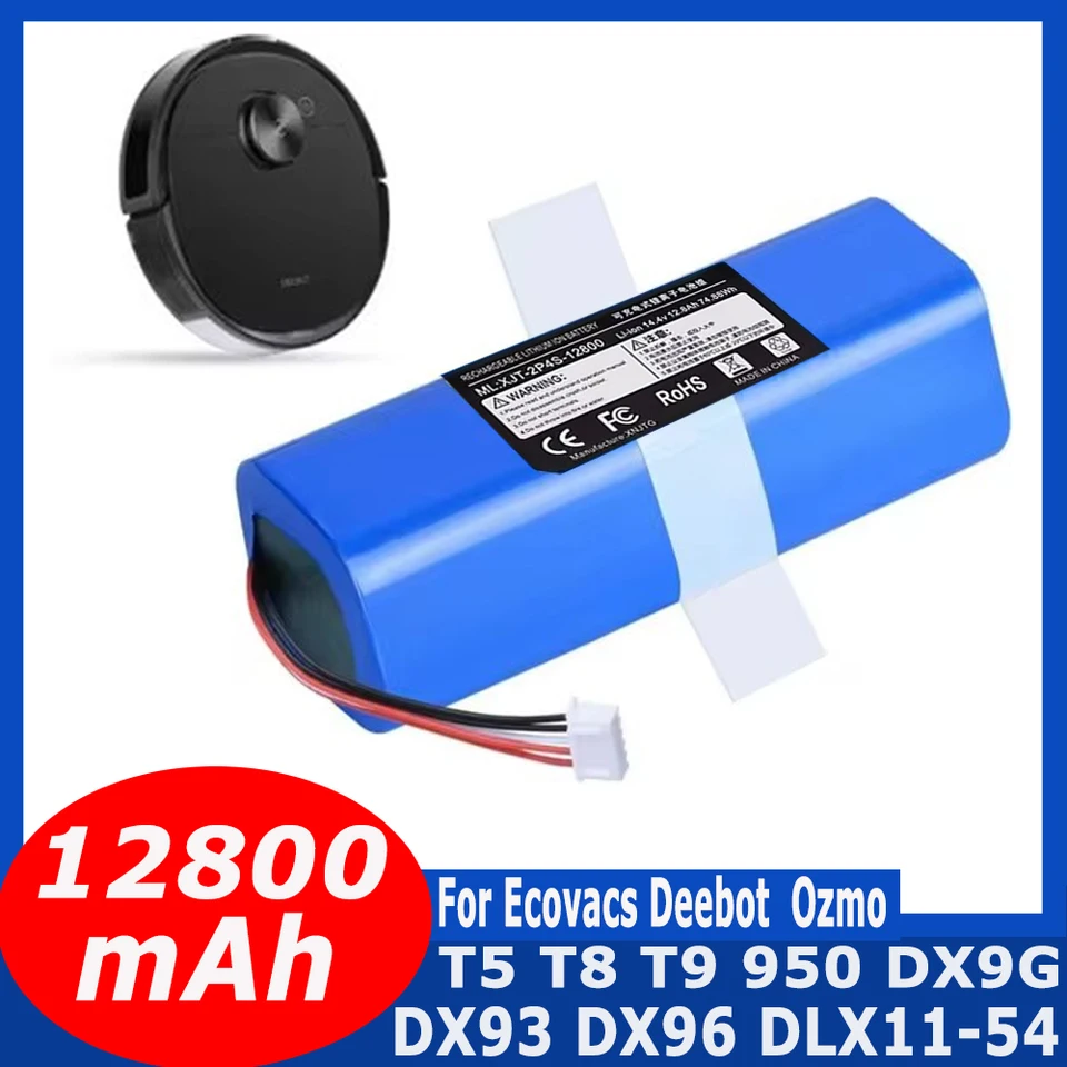 Výmena batérie 12800 mAh pre ECovacs T5 T8 T9 T10 T20 DLX11 DLX13 DLN12 X1 X1omni X1 Deebot Ozmo Sweeping Robot Battery