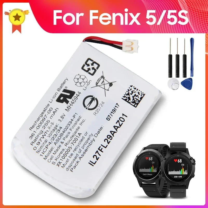 Výmena batérie 361-00097-00 361-00096-00 361-00098-00 pre Garmin Fenix ​​5 6 7 5S 5x Plus 5Plus priblíženie S60 7Pro batérie