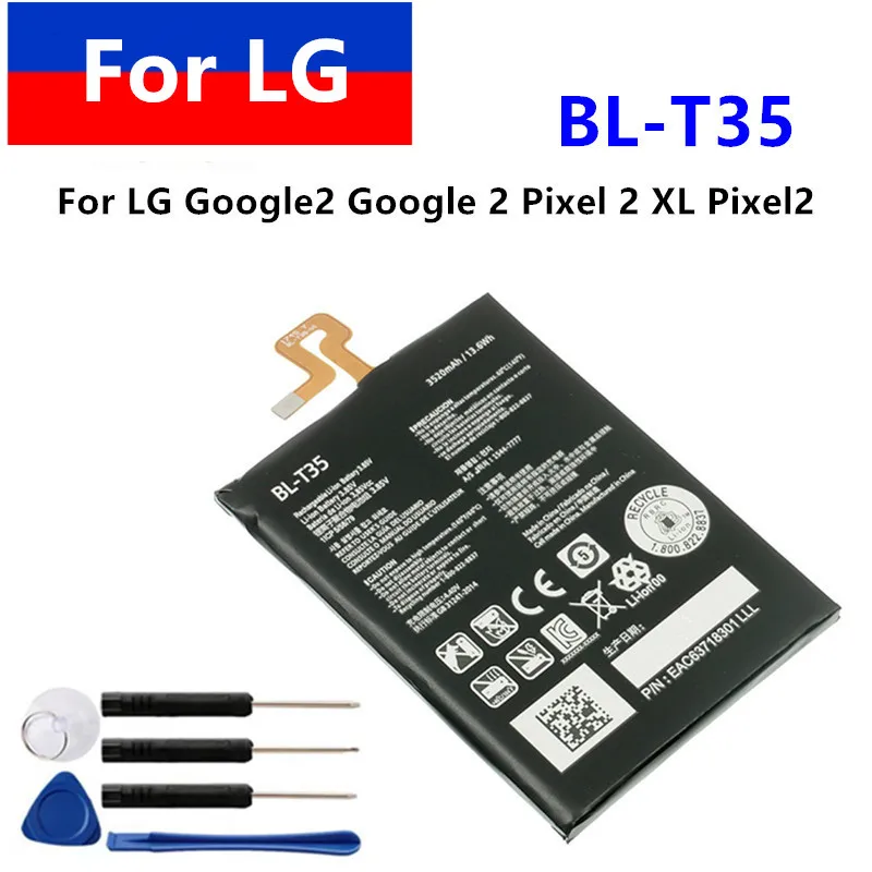 Výmena batérie BL-T35 3520 mAh pre LG Google2 Google 2 Pixel 2 XL Pixel2 BL T35 BLT35 Mobilný telefón batérie + bezplatné nástroje
