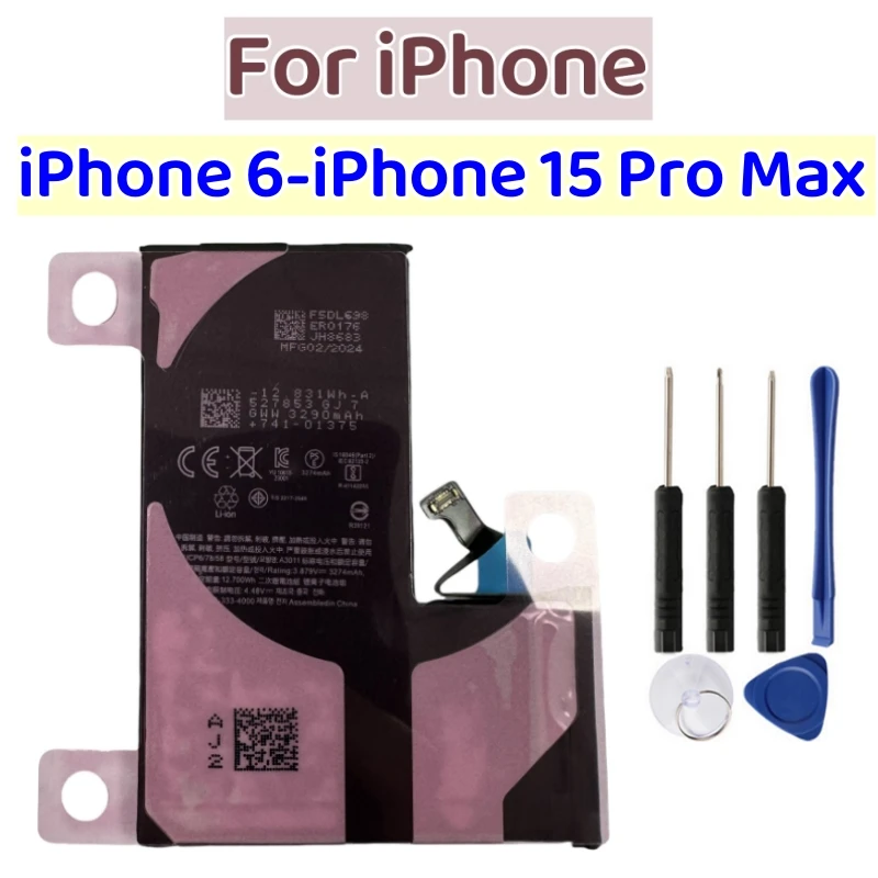 Výmena batérie pre iPhone SE 6 6S 7 x xr xs max 8p 7plus pre Apple 11 12 13 14 15Pro max 15plus bath batéria + náradie