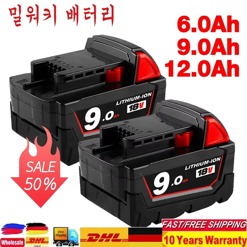 Výmena batérie pre Milwaukee M18 48-11-1815 48-11-1850 2646-20 2642-21Ct Service M18 BATTERIÁLNA Kladná nabíjačka
