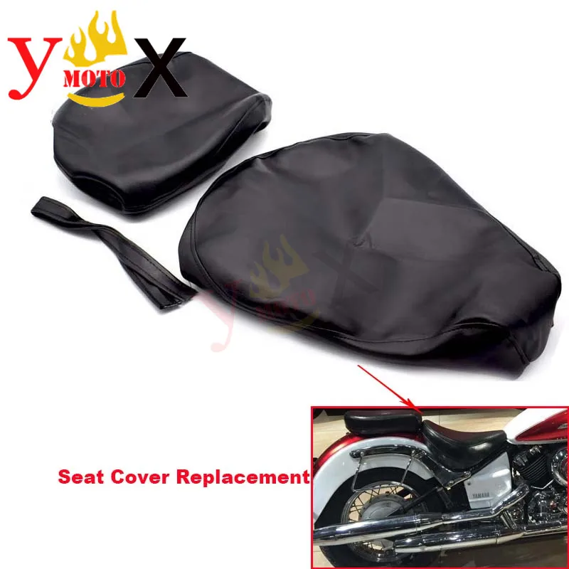 Výmena hrubého čierneho koženého koženého motocyklového motocyklového krytu vankúšovej ochrany vodotesného pre Yamaha V-Star 650 Dragstar XVS650