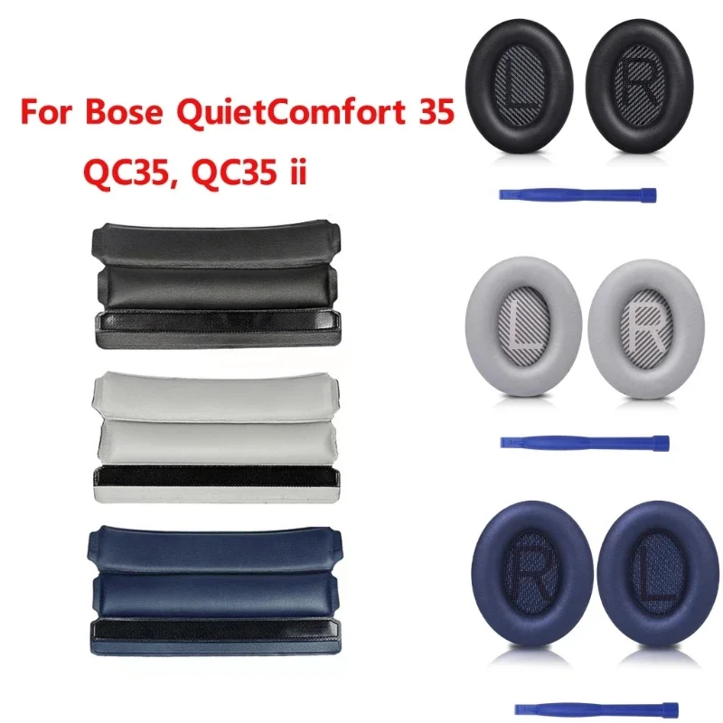 Výmena pamäťových penových doštičiek Kožené vankúše vhodné pre Bose QuietComfort 35 QC35, QC35 II Slúchadlá