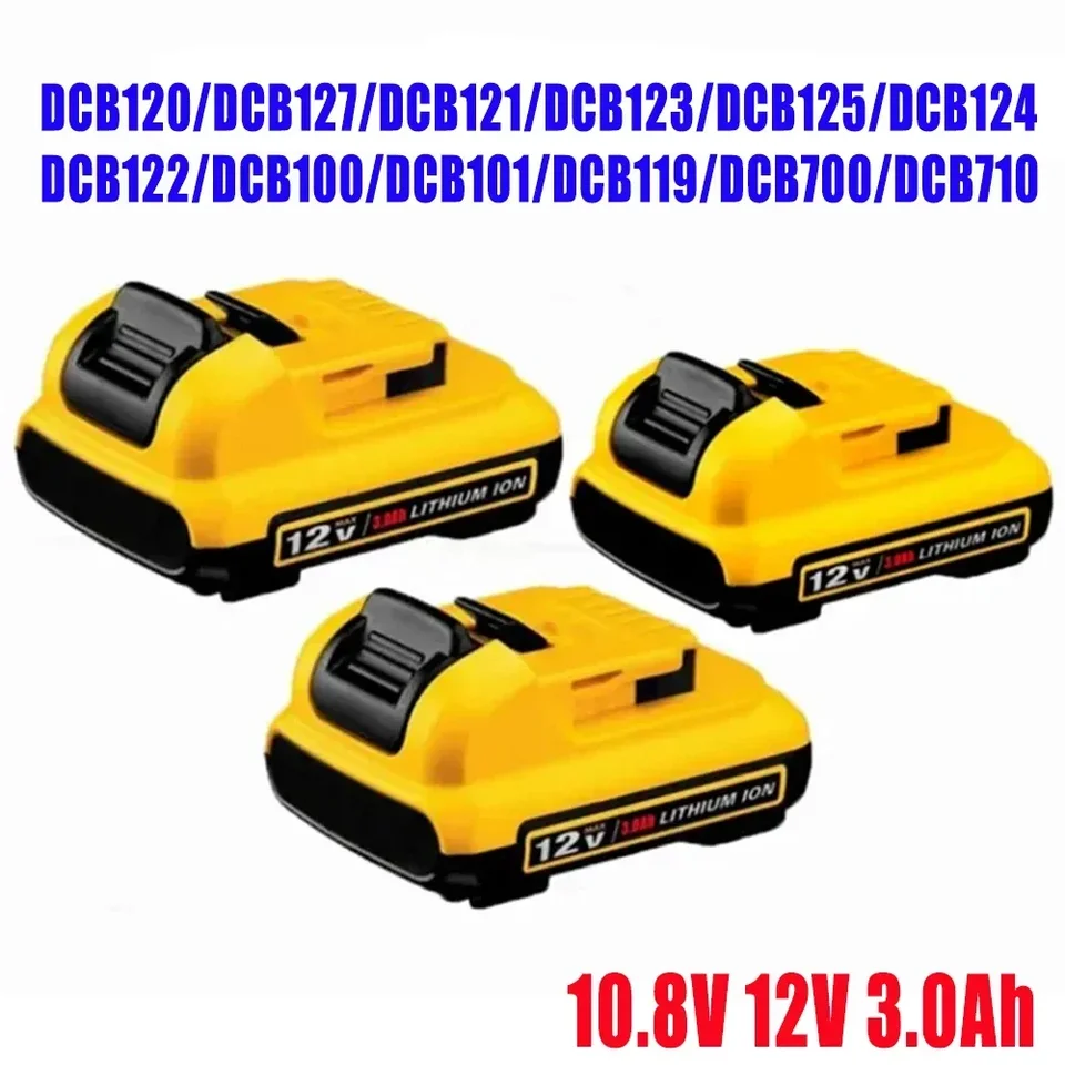 Výmena za dewalt DCB120 lítium-iónové batérie 12V 3AH batérie DCB123 DCB125 DCB124 DCB122 DCD710