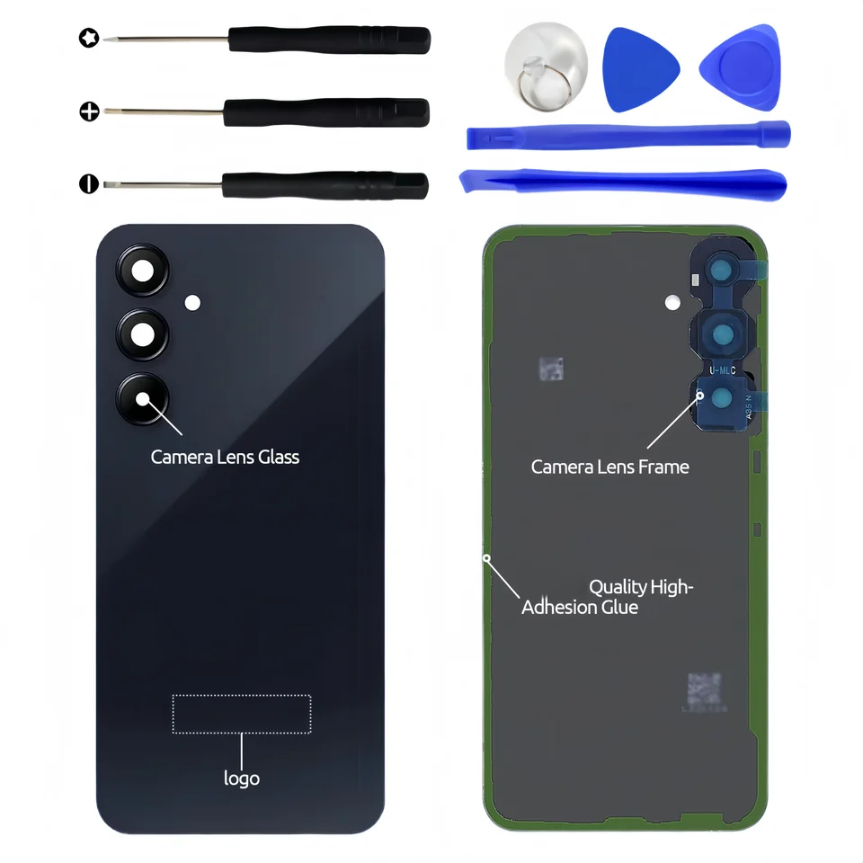 Výmena zadného skla pre Samsung Galaxy A35 SM-A356E SM-A356E/DS SM-A356B SM-A356B/DS SM-A356U1 Zadný kryt zadného krytu zadného krytu zadného krytu