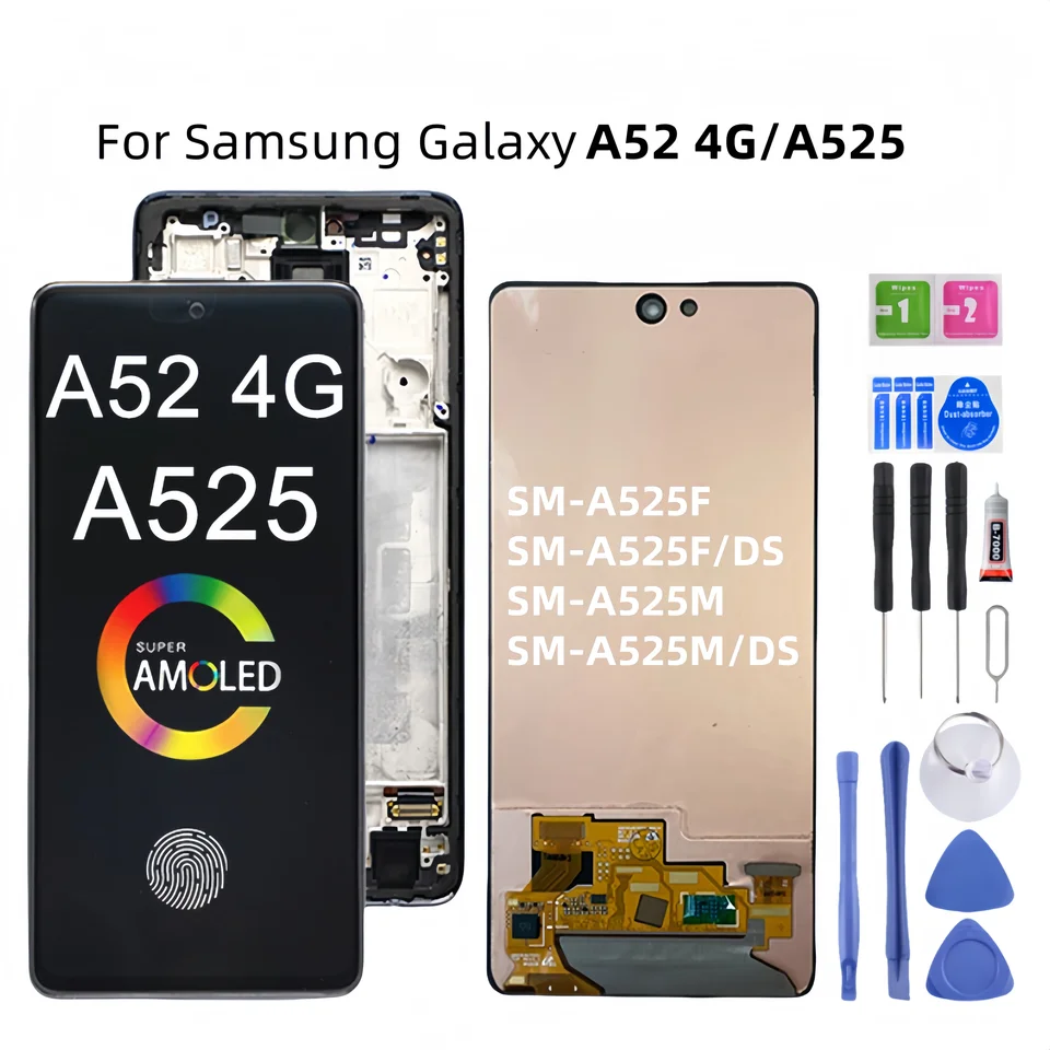 Výmena zostavy digitátora dotykovej obrazovky LCD displej, Samsung Galaxy A52, A525, SM-A525F, A525M, A525F, A525M-DS