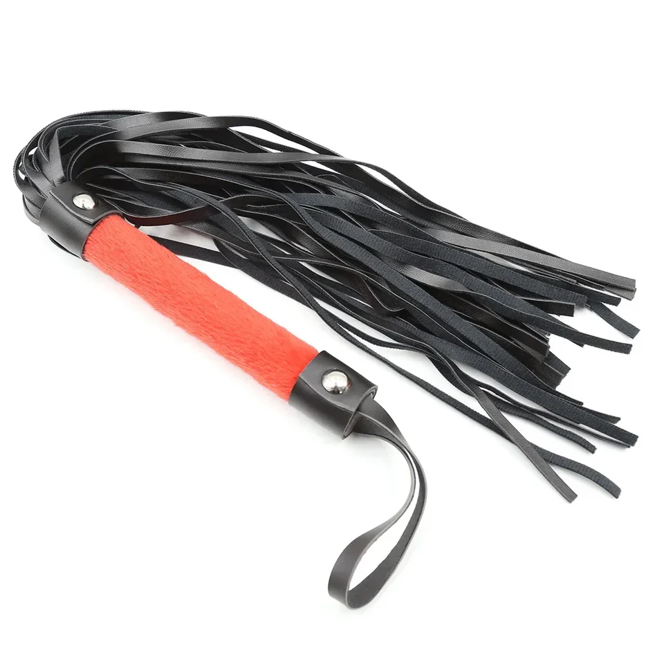 Výprask Pu Leather Bondage Whip s mečom rukoväťou riasy fetiš flogger kôň dospelých BDSM Slave Sex Hračky pre páry ženy