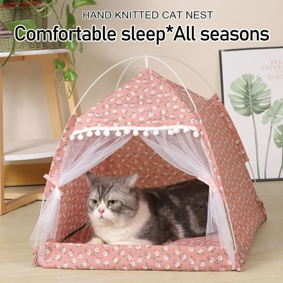 Výrobky mačiek Pet Pet Pet General Teepee zatvorené útulné hojdačka s podlahami mačací dom domáce zviera malé psie príslušenstvo Produkty