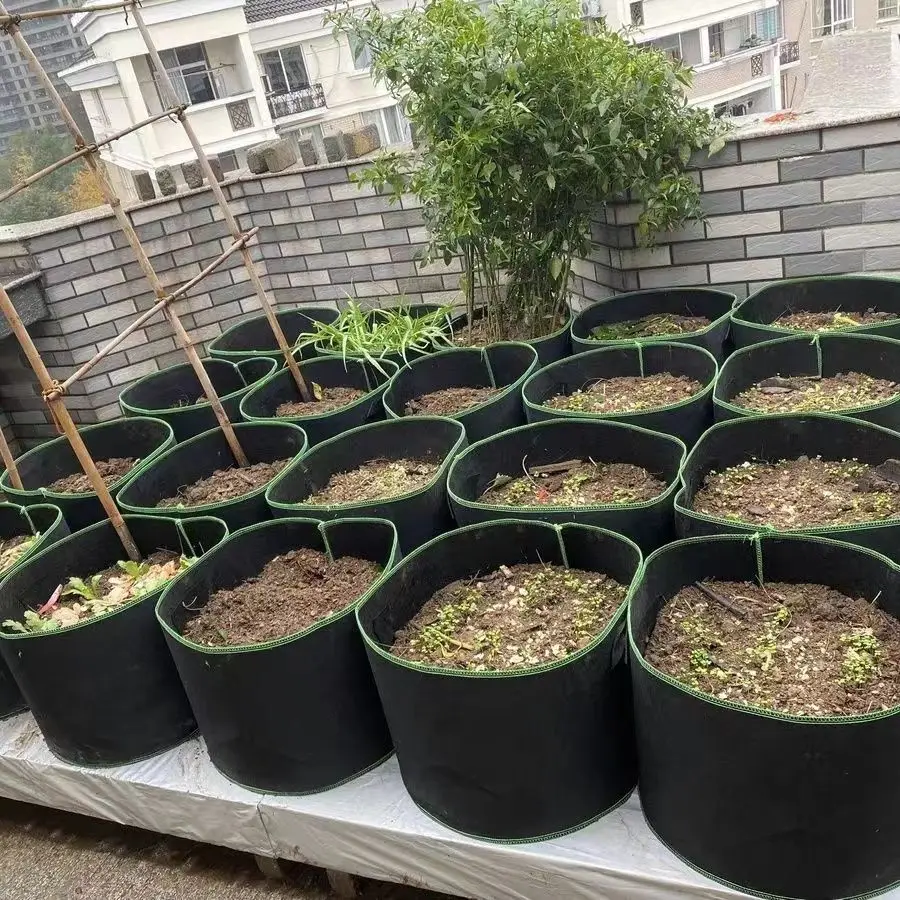 Výsadba vrecka Mei Veľkoobchod Balkón Strecha Zhrubne bez tkaného výsadby rastlinná a ovocná sadenica na výsadbu vrecka na výsadbu vrecka