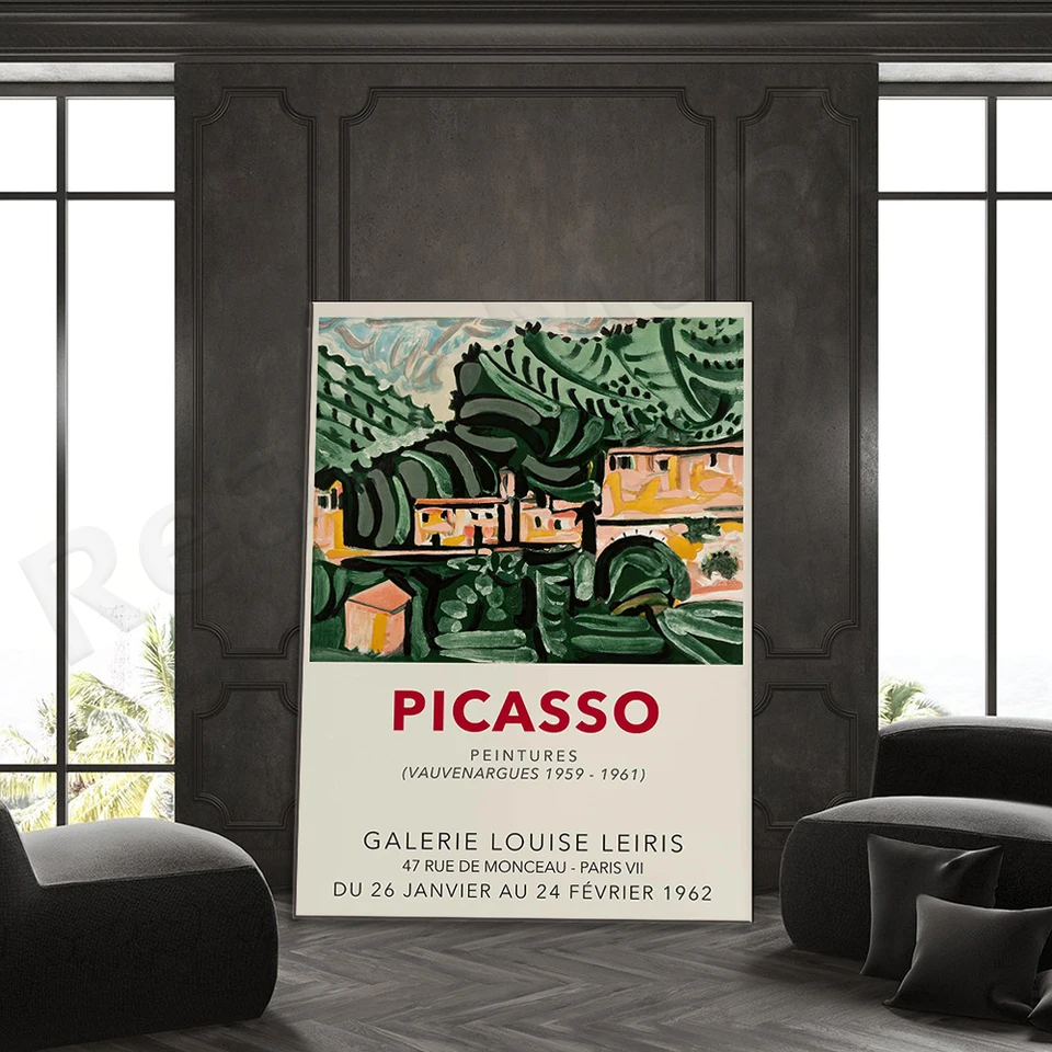 Výstavný plagát Picasso, Vintage Download Art Print, Okamžité stiahnutie, Galery Louise Leiris, Paríž 1959–1961
