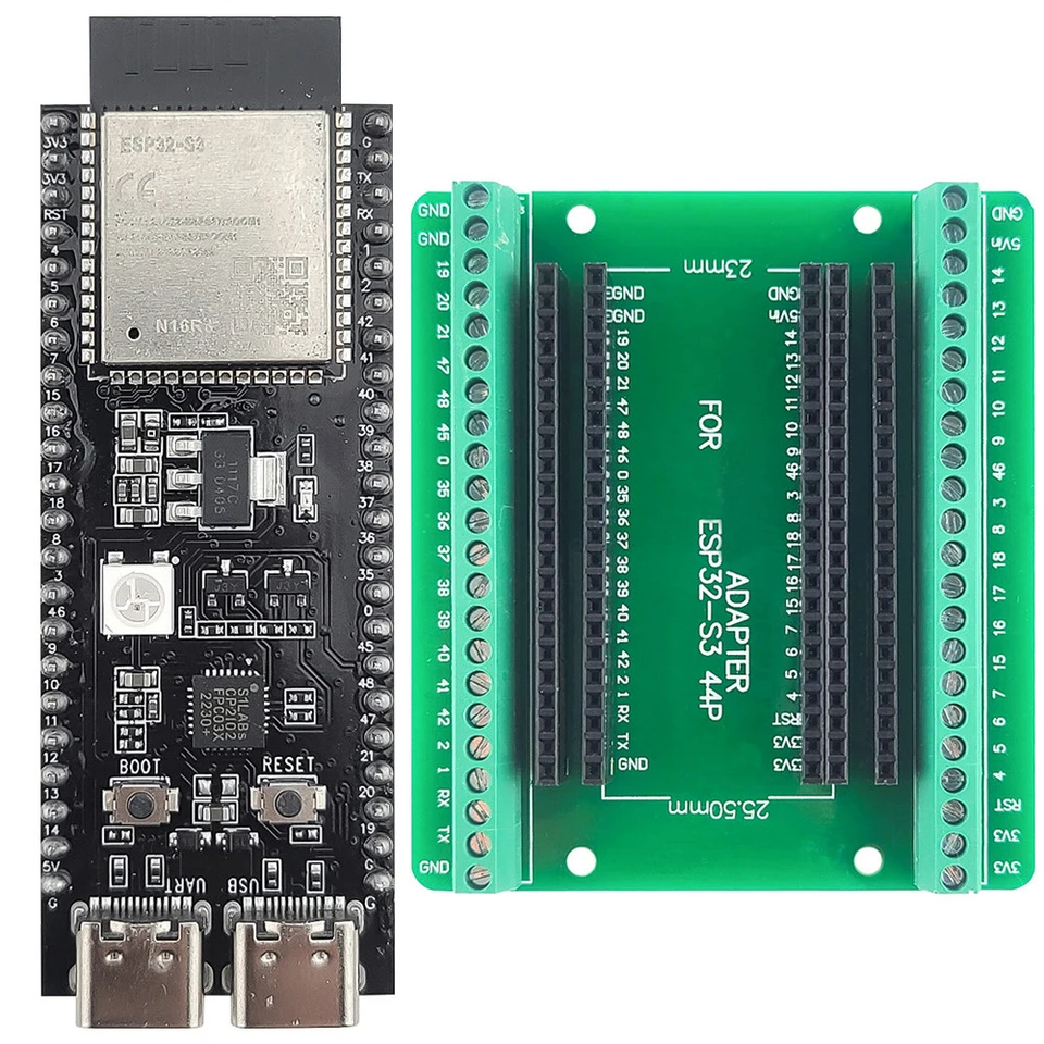 Vývojová doska ESP32 S3 s expanzným adaptérom BT 2.4G WiFi Modul 8MB PSRAM N16R8 44PIN CP2102 TYP-C ESP32-S3-devkitc-1