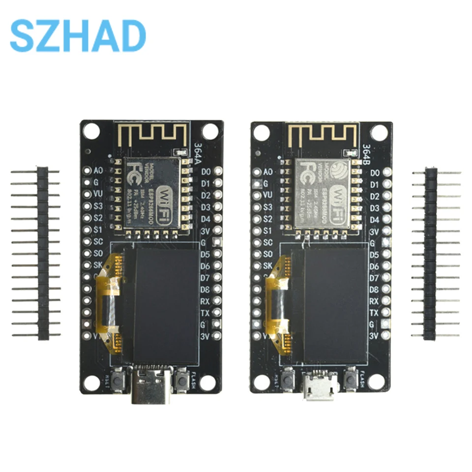 Vývojová doska nodemcu wifi ESP8266 0,96 palca OLED Micro Type-C pre Arduino