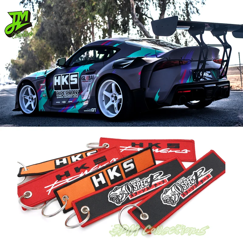 Výšivka automobilu JDM Racing Keing Keyring Nylon Woven Key Strap Retial Key pre HKS Advan Rays Mini JCW Automatické štítky Automobilky Príslušenstvo