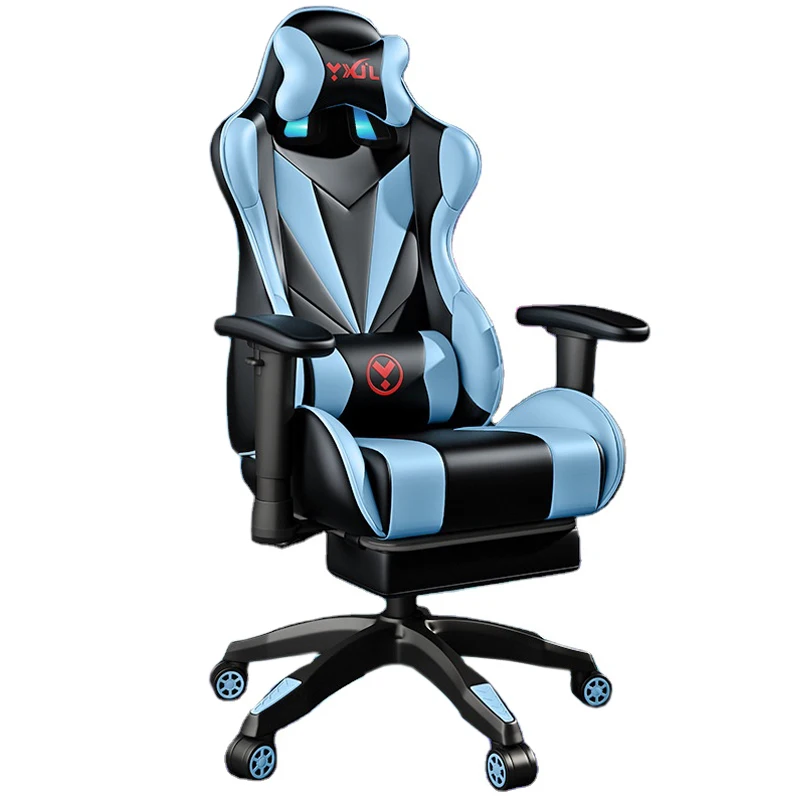Výška nastaviteľná spustenie reproduktorov Silla Gamer Computer Stolička PU kožená herná stolička s nohavicou a masážou
