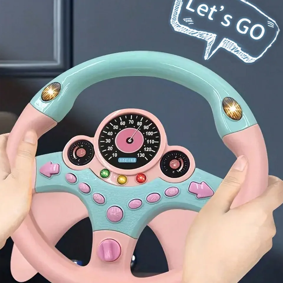 Včasná vzdelávacia simulácia volant Hračka Multifunkčná hračka s vysokou simuláciou automobilov s hudobnými zvukmi a svetlom