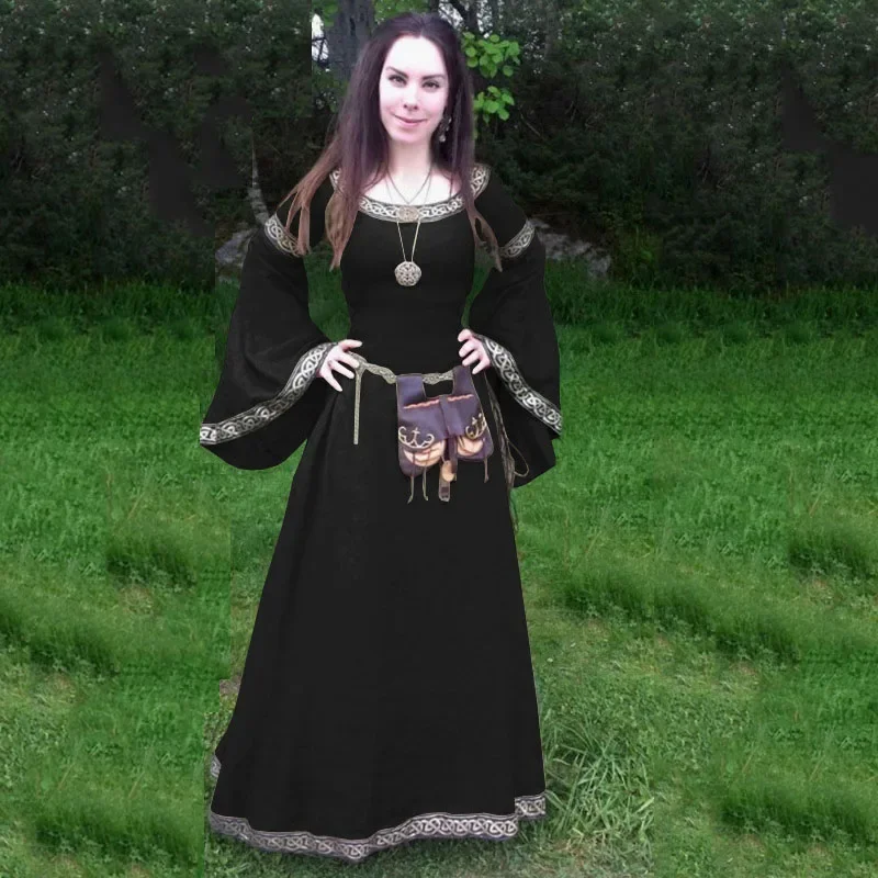 Včasné stredoveké renesančné šaty kostýmy pre ženy pre ženy keltské lesné rukávy lesné rukávy Dámy