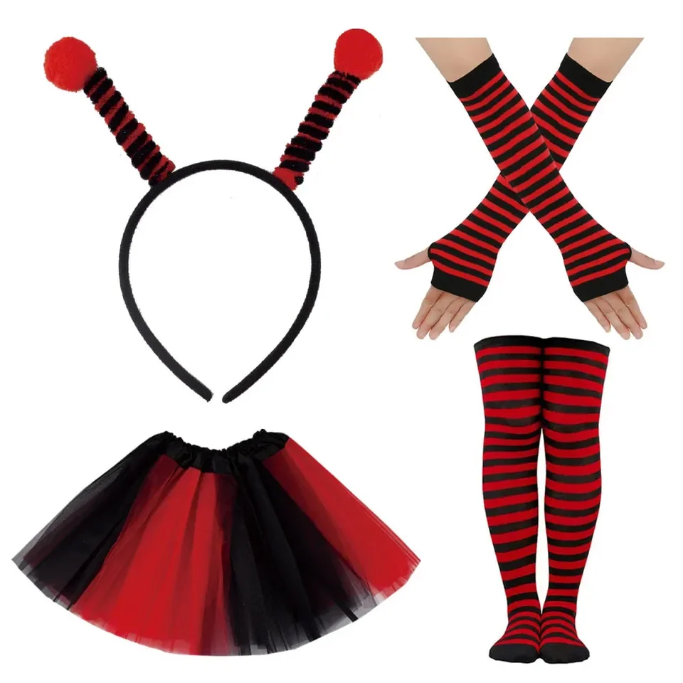 Včelové kostýmy súpravy Ladybird Ladybug Ants Bopper Anténa čelenka Tutu sukňa pančuchy Party narodeniny darčekové sviatky Halloween