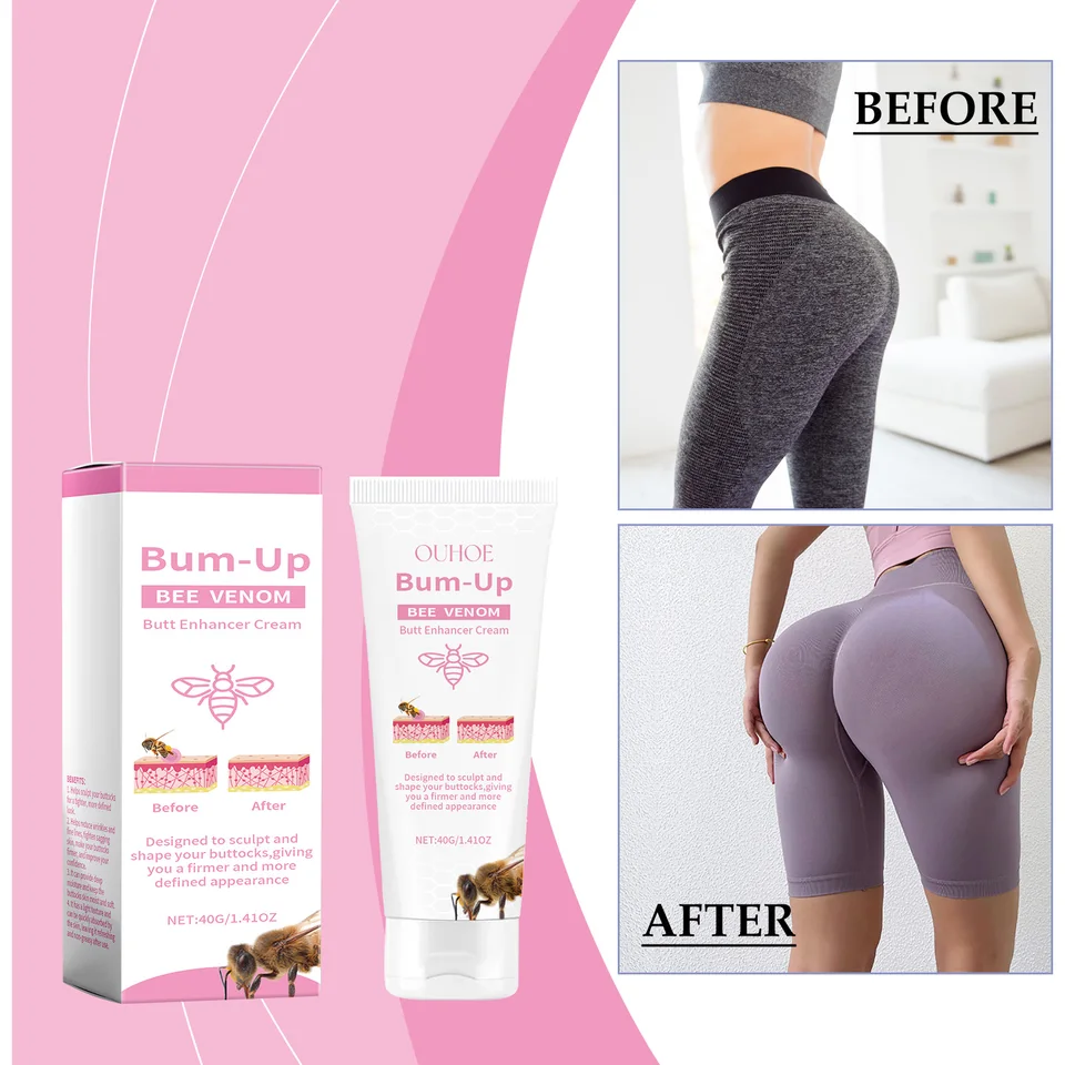 Včelové zadky s krémom na zadok smotany, ktoré sa spájajú a formujú sexy masáž ošetrenia v Bee Venom Lotion zvlhčujúci krém