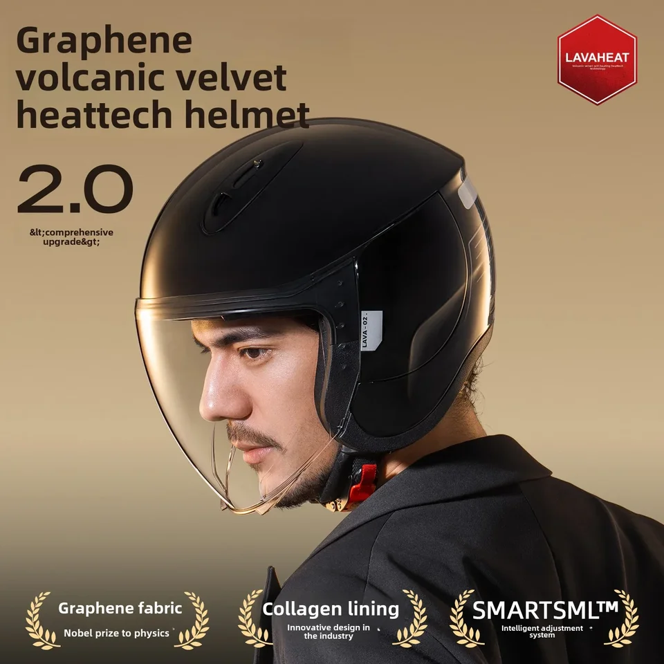Včely motocyklová prilba dvojitá šošovka Zimná teplá polovica 3/4 prilba Elektrický skúter kapacete móda Four Seasons Casco Women Men