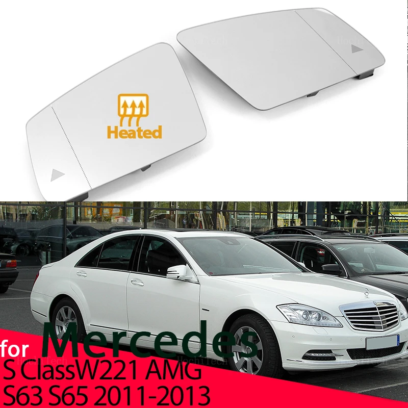 Vľavo vľavo z pravých dverí vyhrievaného krídlového zrkadla sklenená doska pre spätnú dosku pre triedu Mercedes-Benz S W221 S350 S400 S450 S500 S550 11-13