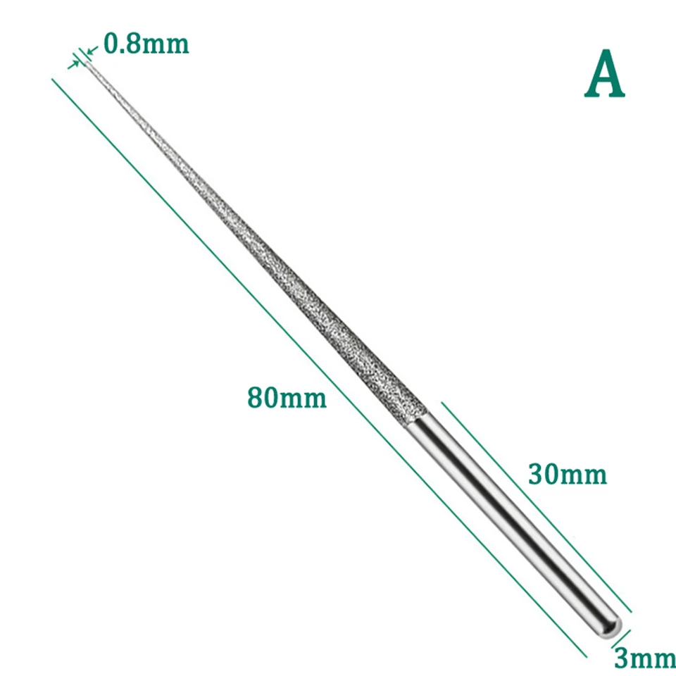 Vŕtacia rezbová ihla Strieborná nástroja 1 PCS rezbárska ihla Diamond Diamond Elektroplatívne gravírovanie brúsky