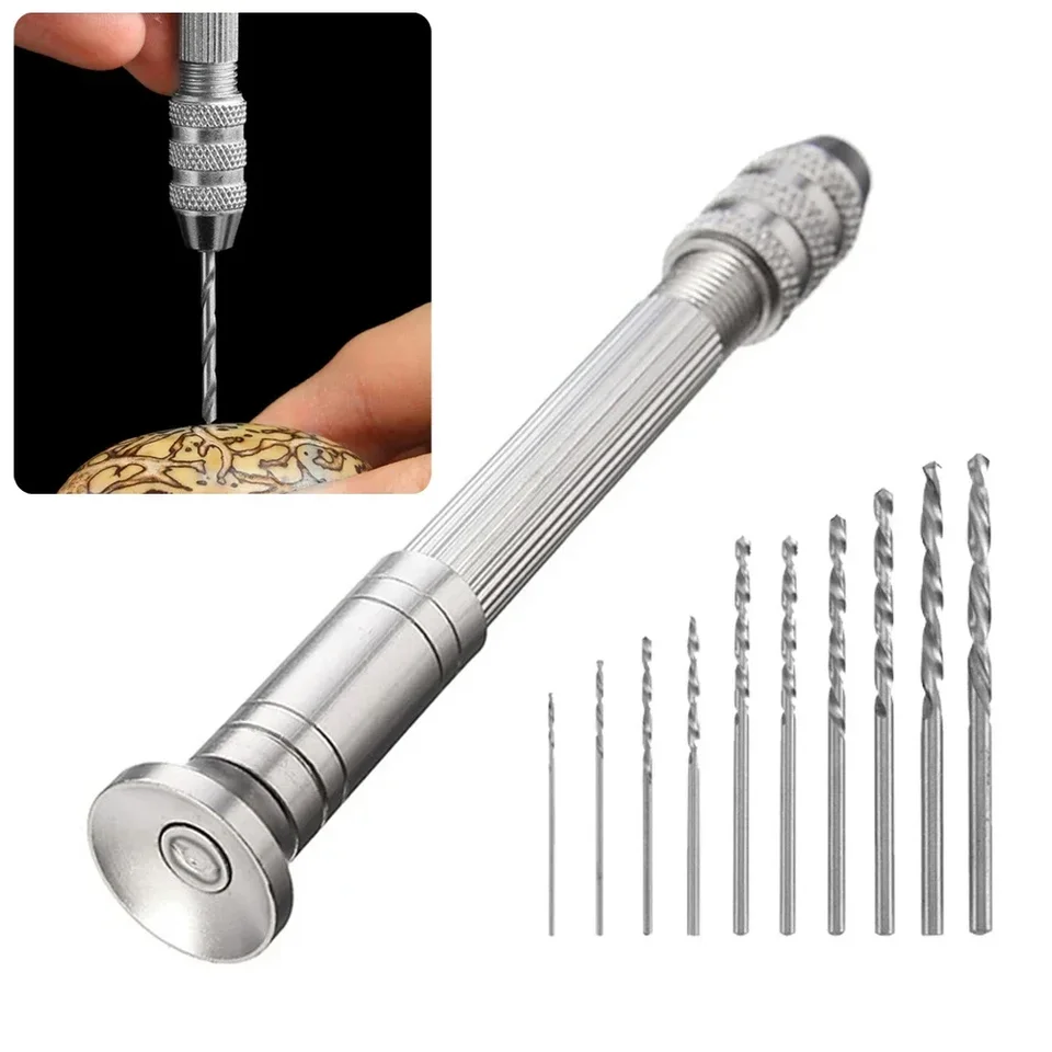 Vŕtacie kúsky ručné vŕtačky na vŕtanie drevených šperkov Nástroje súpravy DIY Mini Precision Hliník zliatiny vysokej kvality