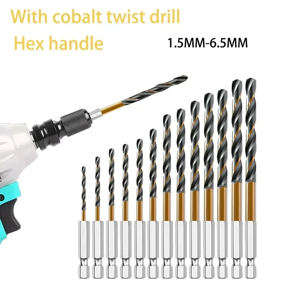 Vŕtací vŕtací bit 1pc HSS Titanium potiahnutý vŕtačkou 1/4 