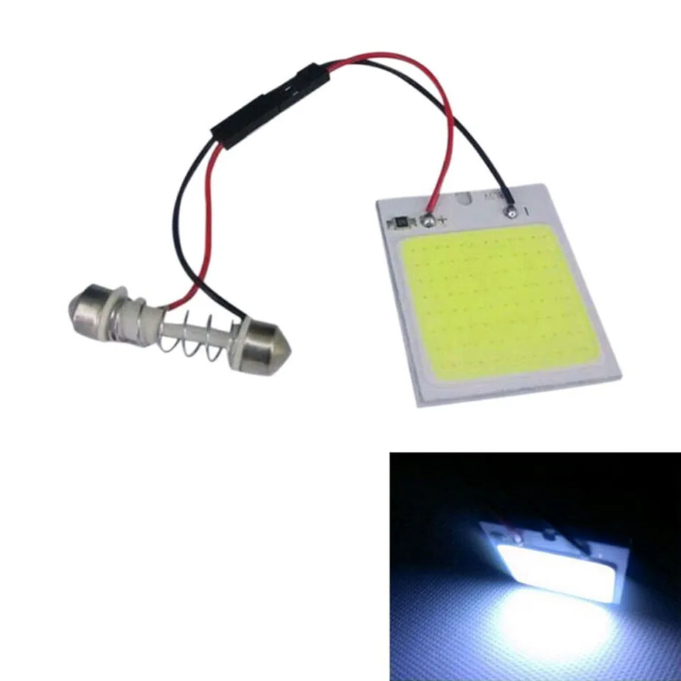 Všestranný 48SMD 4W 12V COB LAMP žiarovka Vnútorná svetlo biely kupolový panel LED T10 Vhodný pre rôzne modely automobilov