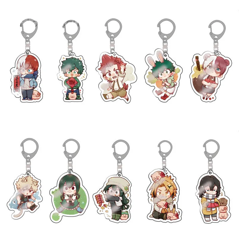Všetci by mohli deku endeavor Hawks populárne anime sekundárne periférne akrylové kľúče roztomilé batohové batohové prívesky komiksové dary