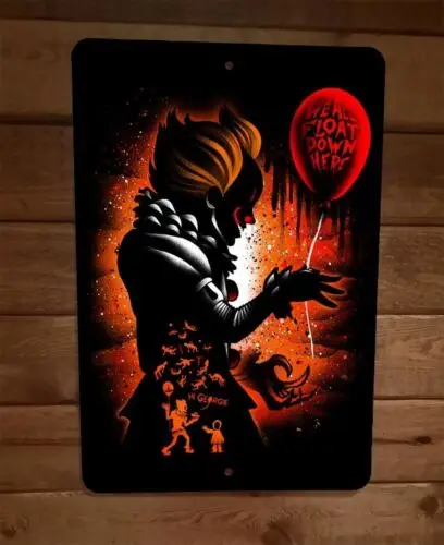 Všetci tu vznášame klaun 8x12 kovový stenový znak plagát Pennywise