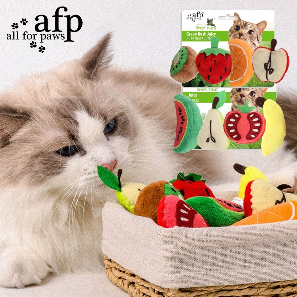 Všetko pre labky catnip hračky 3D ovocie stimuluje hračky 4 balenie Interaktívna plyšová mačka hračky mačiatko mačiatko pre žuvanie hračiek Pets Pets doplnky