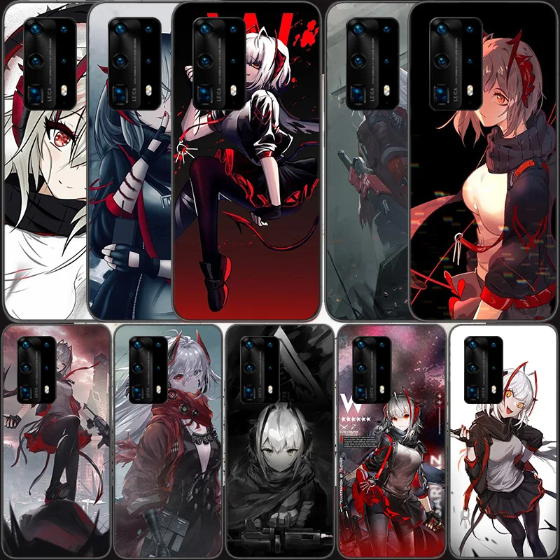 W Arknights Girl Soft Clear Puzdro pre telefón pre Huawei P30 Lite P10 P20 P40 P50 Pro Mate 40 Pro 30 20 10 10 LITE CRAND Silikone