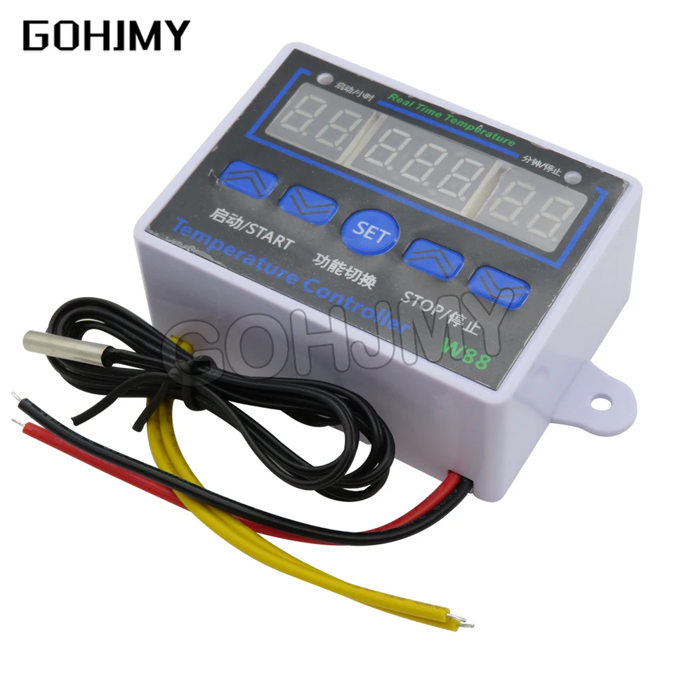 W1411 220V Termostat LED Digitálneho regulátora teploty 10A prepínača Therhometer Smart Teplotný regulátor W88 XH-W1411 Nový