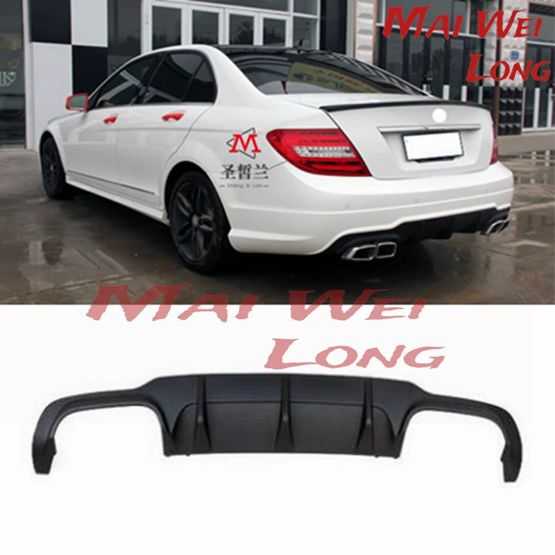 W204 C63-AMG v štýle PP Plastový difúzor zadného nárazníka na rok 2012 2013 2014 Mercedes-Benz W204 2-dverový 4-dverový AMG C180 C200 C280 C300