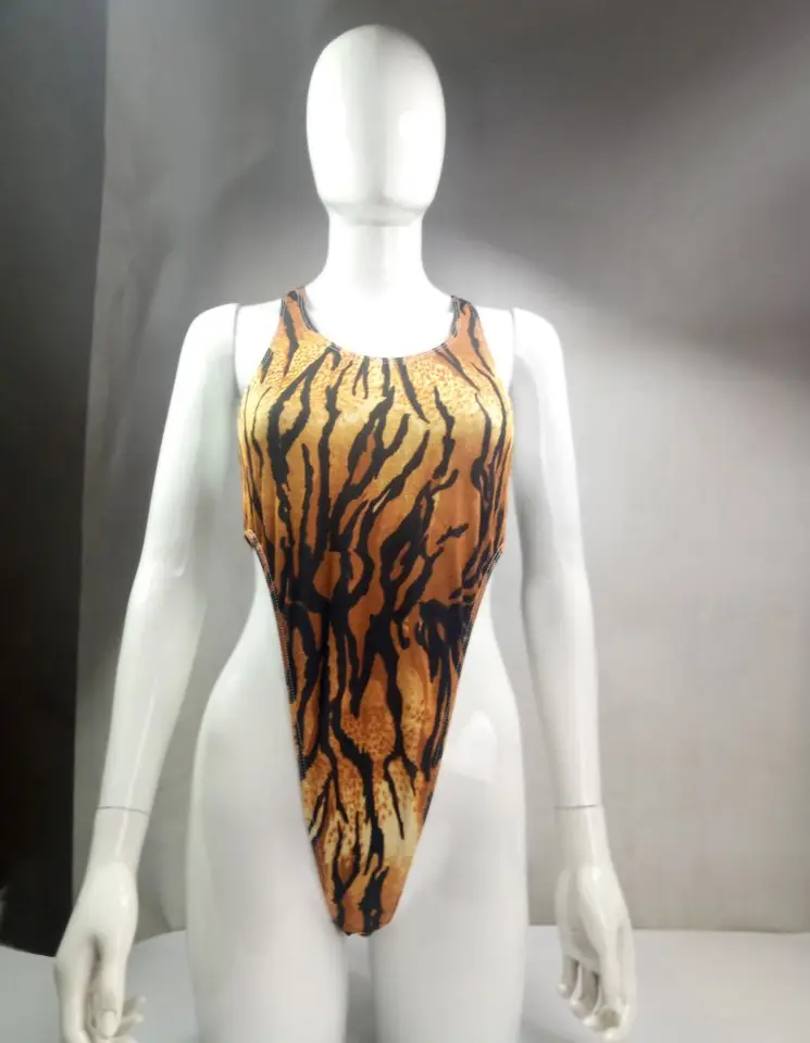 W4284 Dámske dámske režisérske režiséry High Cut Racer Back Leopard Tiger Dúhové pruhy