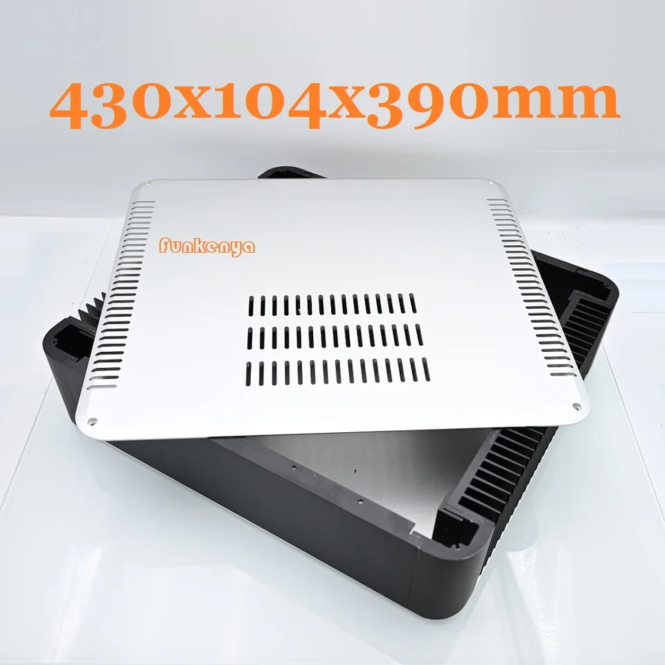 W430 H104 D390 Heatsink Power Zosilňovač podvozok Domáce zvukový predzosilňovač Amp na skrze puzdro pre slúchadlá DAC DAC Decoder HI END